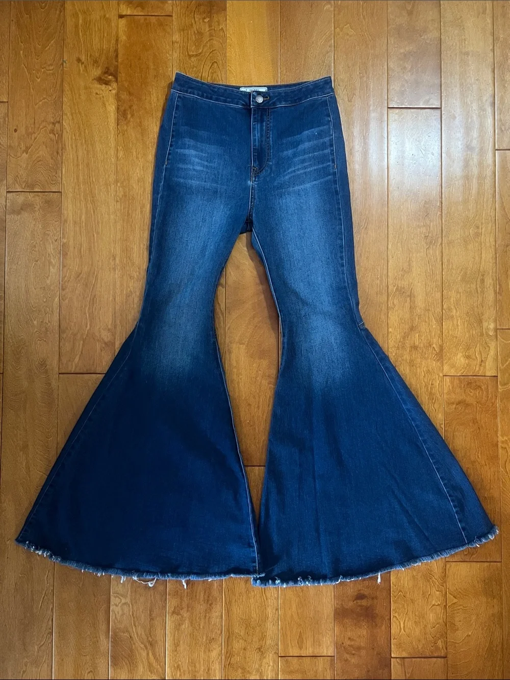 Free People High-Waist Blue Flare Jeans